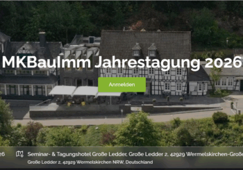 JAHRESTAGUNG DES MKBAUIMM AM 27. UND 28. MÄRZ 2026 im Seminar- und Tagungshotel Große Ledder – NRW –